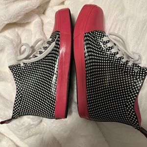 VTG LA GEAR Womens 90s Rubber Rain Boots Boot Sneaker Pink Galoshes Size 7
